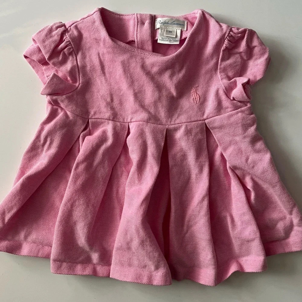 Ralph Lauren • Pink Pleated Baby Dress